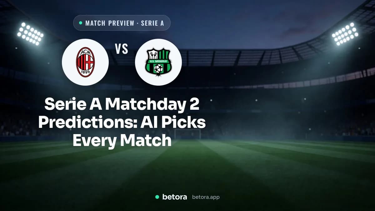 Serie A Matchday 2 Predictions: AI Picks Every Match