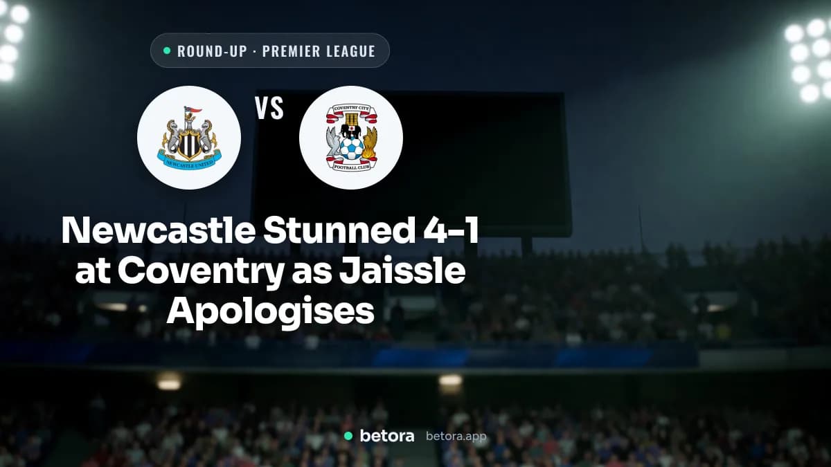 Newcastle Stunned 4-1 at Coventry as Jaissle Apologises